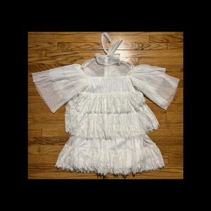 tiered white tulle mini dress size SMALL EXCELLENT CONDITION NO BRAND TAG